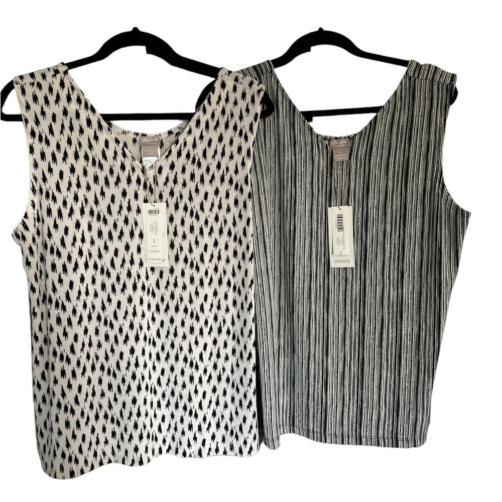 🆕 NWT Lot of 2 Travelers Classic Convertible Tanks Chico’ s Size 2 (12/14) L